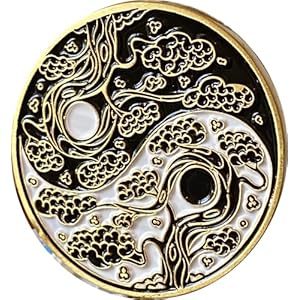 RecoveryChip Sakura Tree Cherry Blossom Ying Yang Black and White Serenity Prayer Medallion