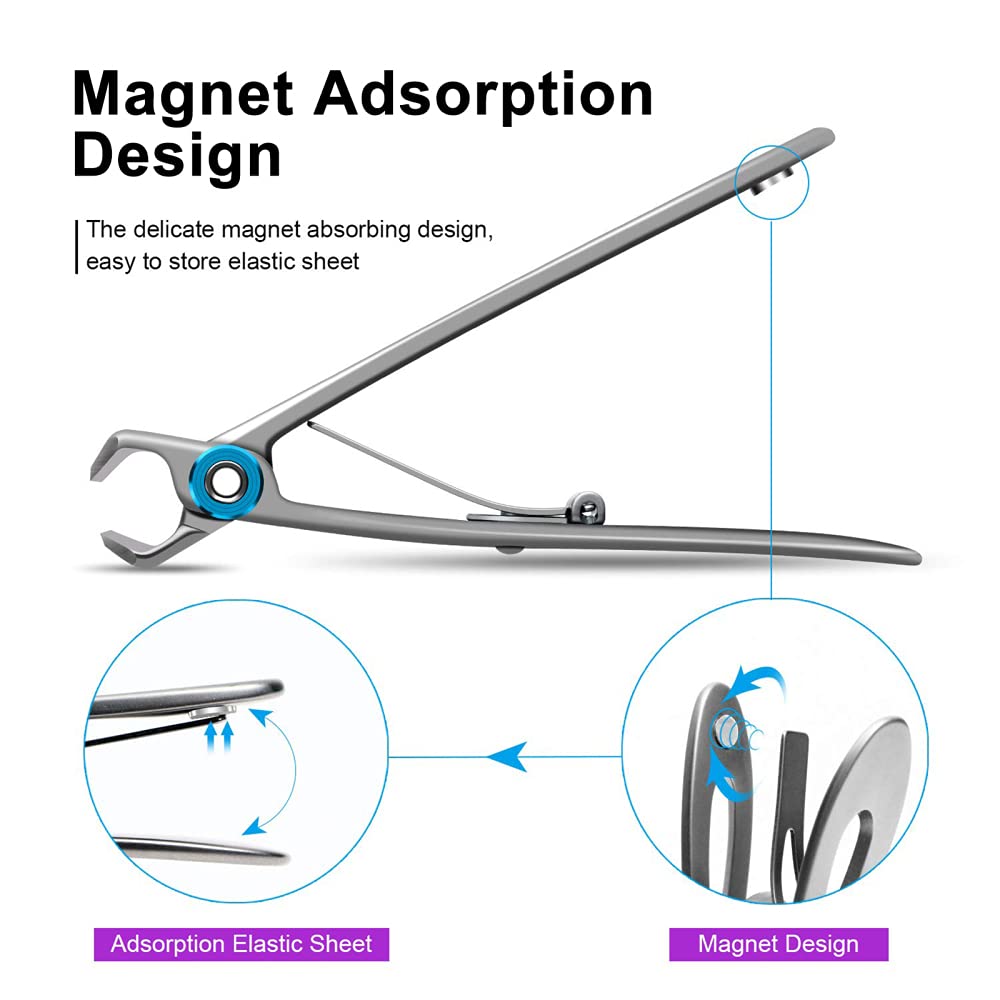 Set Tagliaunghie Tagliaunghie con Apertura A Mascella Larga Tagliaunghie per Unghie E Unghie dei Piedi in Acciaio Inossidabile con Lima per Unghie per Uomini Donne Anziane,Silver