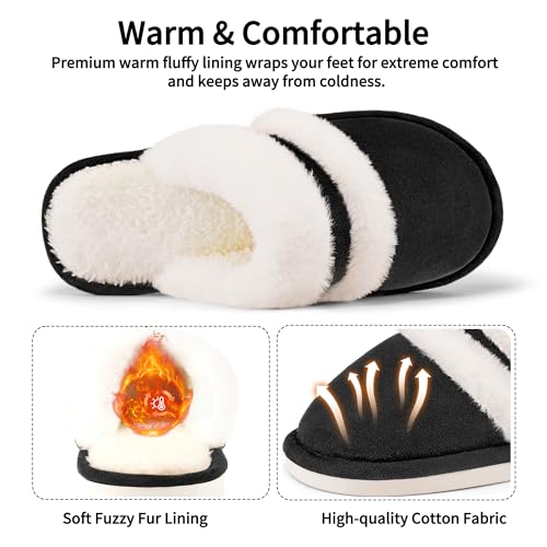 Womens Slippers Fuzzy for Indoor: House Slippers for Bedroom Livingroom - Home Ladies3