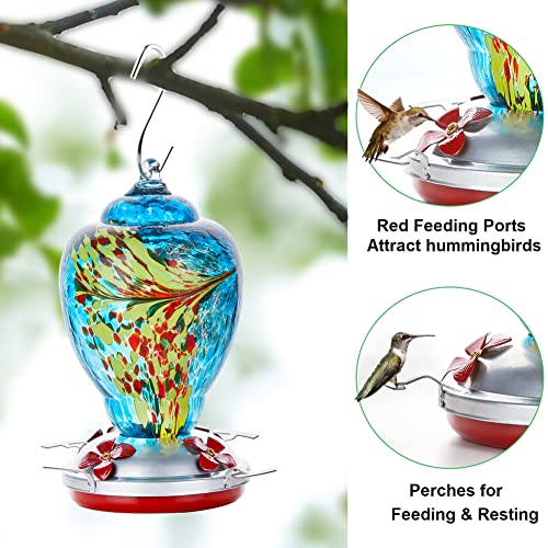 image for WOSIBO Hummingbird Feeder for Outdoors Patio Large 32 Ounces Colorful 