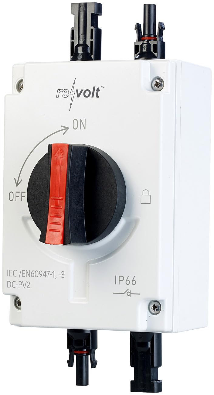 revolt interruttore solare: DC-Interruttore, per impianti fotovoltaici, 4 poli, fino a 1.200 V (di separazione DC per impianto da balcone, impianto PV, solare)