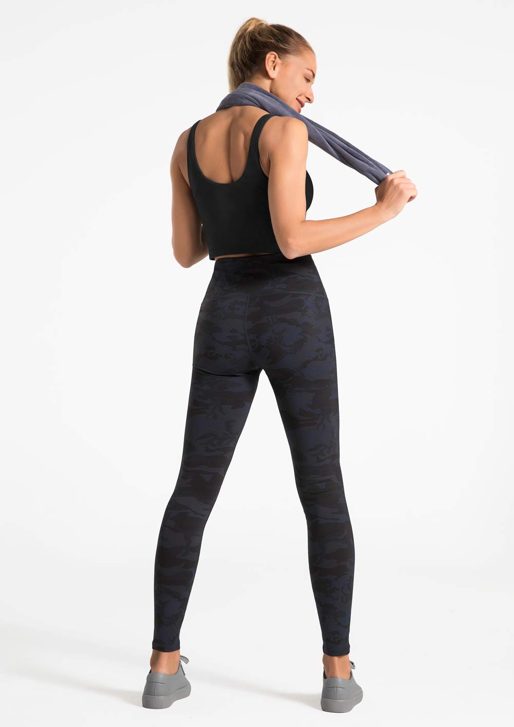 Dragon Fit - Pantaloni da yoga a compressione con tasche interne in vita alta, per il controllo della pancia, elasticizzati, per allenamento, yoga