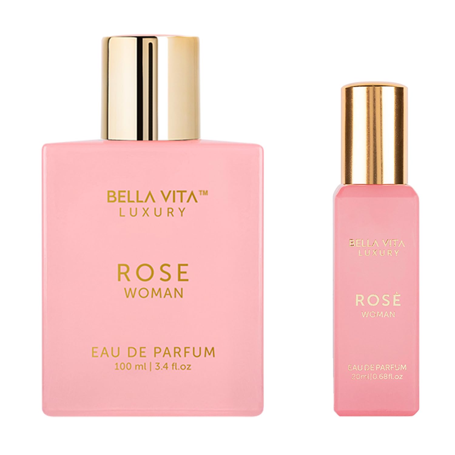 Bella Vita Luxury Rose Woman Eau De Parfum Rose Liquid Perfume For Women With Black Currant Vanilla Jasminefloral & Sweet Edp Long Lasting Fragrance Scent 100 Ml, 20 Ml-image-1