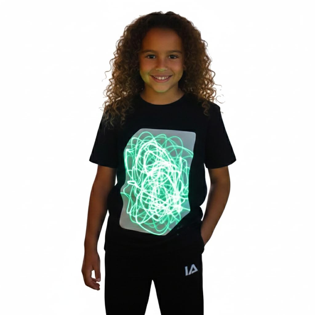 Illuminated Apparel Original Interactive Glow in The Dark T-Shirt - Fun for Birthday Parties & Festivals