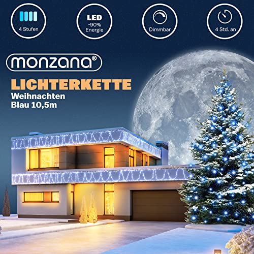 Monzana LED Lichterkette Outdoor 160 LEDs Blau Batterie Timer – Ansicht 5
