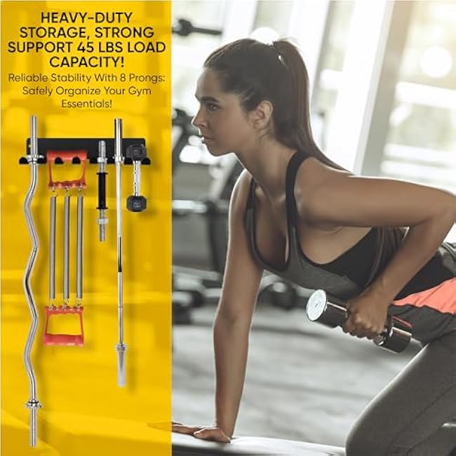 2-in-1 Gym Storage Rack + Jump Rope, Baseball bat wall mount, Gym organization for home gym, Bat holder wall mount, Baseball bat holder for wall, Home gym storage rack, Gym equipment storage, Bat holder, Bat holder for dugout fence, Gym organization, Weight rack for home gym.