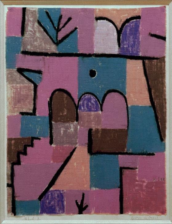 Tableaux poster impression Paul Klee Jardin en Orient pour deco chambre 60x90cm