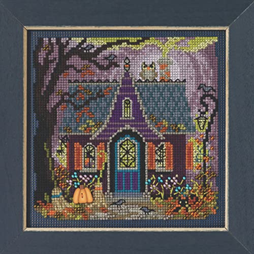 Image of Mill Hill Haunted Cottage Beaded Counted Cross Stitch Kit 2023 Buttons & Beads Autumn MH142324