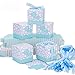 Produktbild Meersee Geschenkboxen Hochzeit 100 Schachtel Geschenkbox Gastgeschenk Kartonage klein Süßigkeiten Kartons Bonboniere Kasten, Tischdeko Favous Box für Hochzeit Party Feier (Blau)
