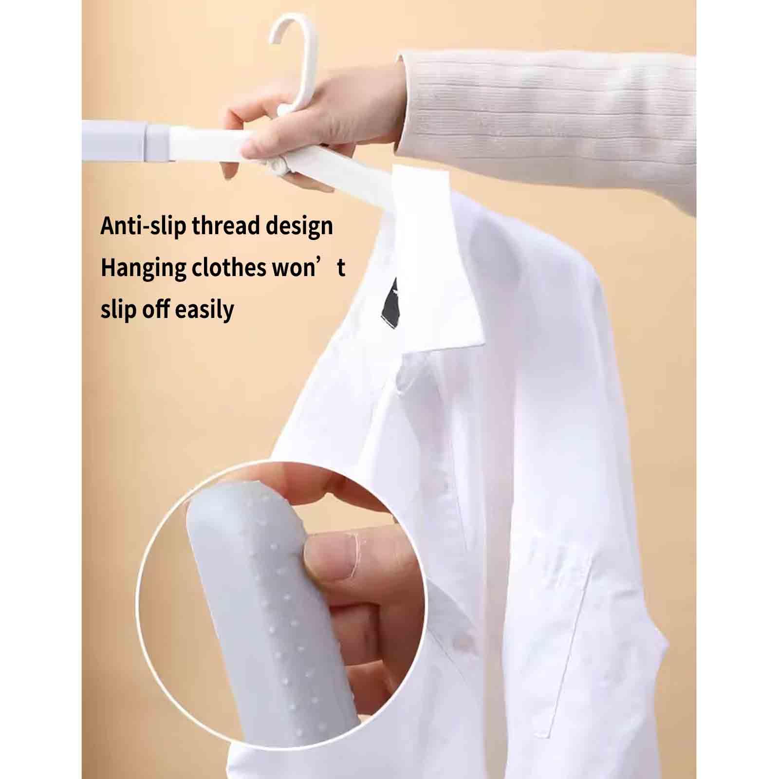 JUSHZ Perchas Ropa Perchas Perchero De Pie Percheros Colgador De Ropa Antideslizante Plastico con Pinzas 8 Unidades Clip De Calcetín Oculto Plegable Antideslizante Viajes Al Aire (White,39x2cm)