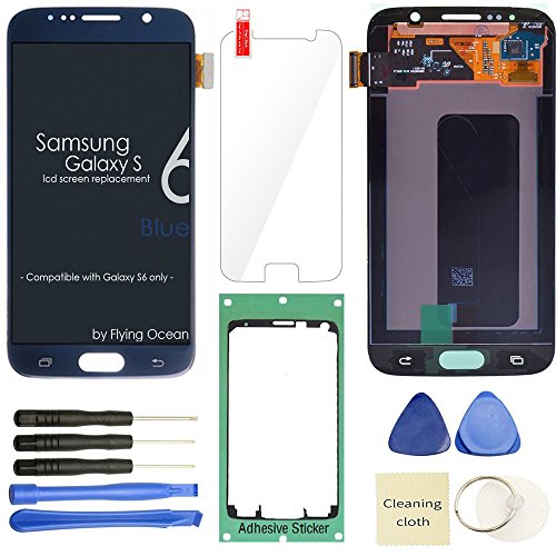 Samsung Galaxy S6 LCD Display Screen Replacement Touch Digitizer Assembly for G920 G920A G920P G920T G920V G920R4 G920F with Repair Tools and Screen Protector (Blue)