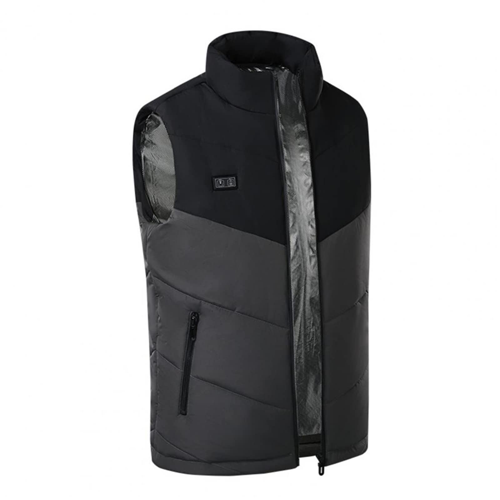 Chaleco Calefactable para Hombre, Cuello Alto, 3 Niveles de Calefacción, 11 Zonas de Calefacción, Chaleco Calefactable para Exteriores (sin Banco de Energía)