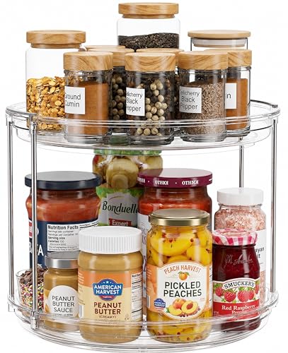Oizeir-Clear-Two-Tier-Lazy-Susan-Organizer Oizeir Clear Two Tier Lazy Susan Organizer - Image 1