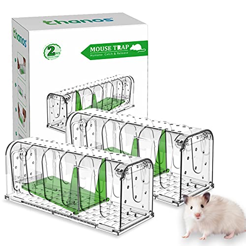 Thanos Mouse Traps Rat Traps Humane Mouse Trap Catch and Release Mouse Traps Reusable for Indoor Outdoor Use Easy to Set Quick Effective Sanitary Kids Pets Safe for Mice Rodent Mouse Catcher 2 Pack