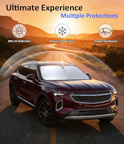 Image of Windshield Sun Shade for Buick Envision 2021-2026 Accessories | Car Front Window Shade & Heat Shield, 240T Sunshade Sun Visor Protector Blocks UV Rays & Keeps Car Cooler