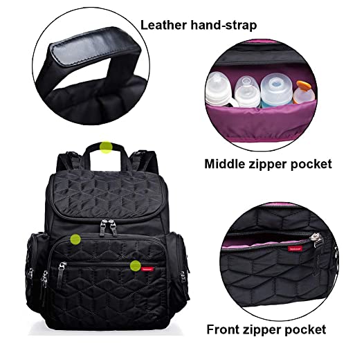 Bebamour Changing Bag with Baby Changing Mat, Mesh Bag, Insulated Bag, Large Baby Changing Bags