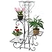 Moutik Corner Metal Flower Holder Racks 4 Tier Shelves for Indoor Outdoor Plant Flower Stand Rack Shelf for Multiple Plants,Black