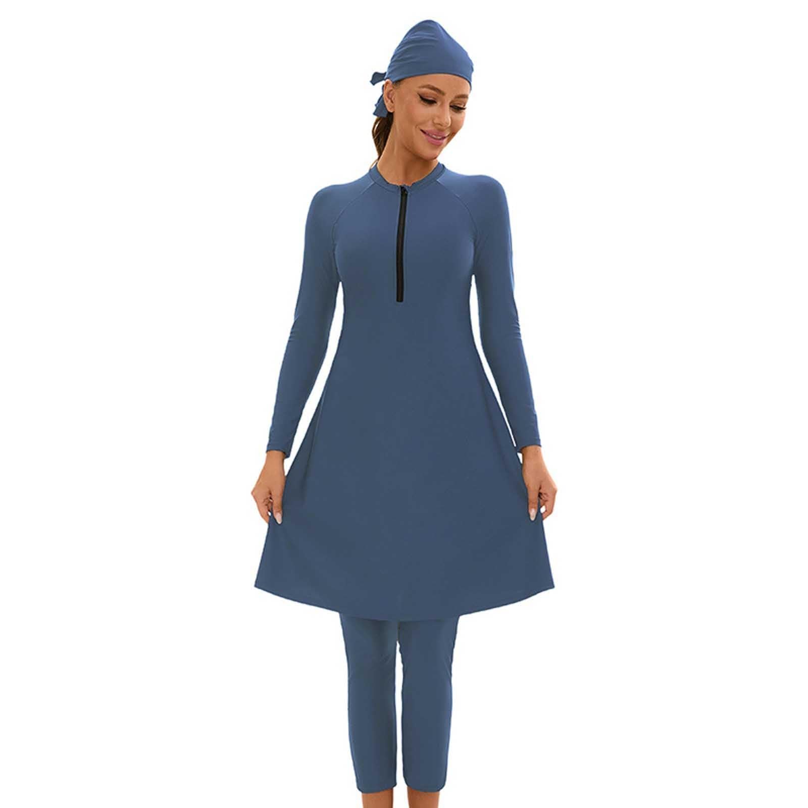 Muslimische Badeanzug Damen: Burkini Uv Rashguard Bauchweg Große Größe Swimwear Badeanzüge Push Up Shape Schwimmanzug Swimsuits for Women Slim Fit Swim Suit Badebekleidung