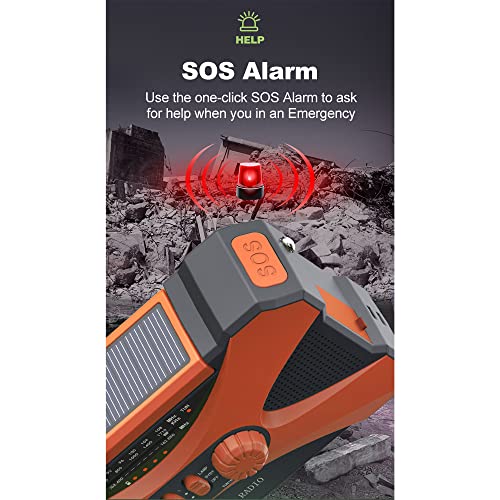 ShiFan Multifunctionele Radio Hand Crank Solar Crank Dynamo Aangedreven AM FM NOAA Weer Radio met 10000 mAh Power Bank voor Mobiele Telefoon - Image 7