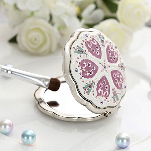 AWEI Schminkspiegel Kompakter Spiegel mit 2-facher Vergrößerung, klappbarer Reisespiegel Doppelseitiger Spiegel