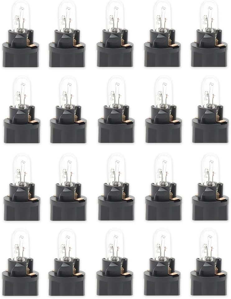 20PCS T5 17 57 207 Car Instrument Cluster Bulb Kit, 12V High Brightness Gauge Cluster Dashboard Light with T5 Socket, Auto Interior Dash Instrument Panel Bulb, Universal Fit (Purple)