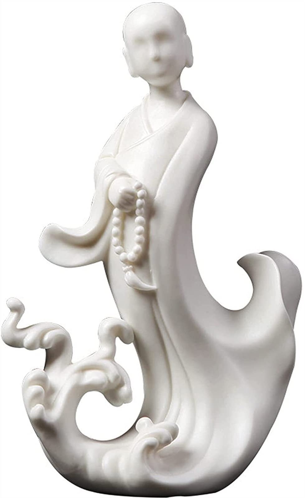 SBCGFY Feng Shui Statue,Ceramic Buddha Statues For Home Figurine, Monk Sculptures For Living Room,Home Office Zen Desk Decorations Car Ornaments Blessing Gift,A