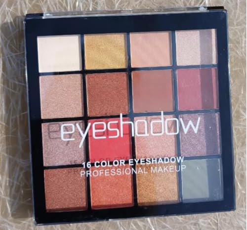 Image of SKINPLUS Ultimate 16 Colors Eyeshadow Palette Long Wearing And Easily Blendable Eye Makeup Palette Matte, Shimmery And Metallic Finish - Girl & Women [ DARK B]