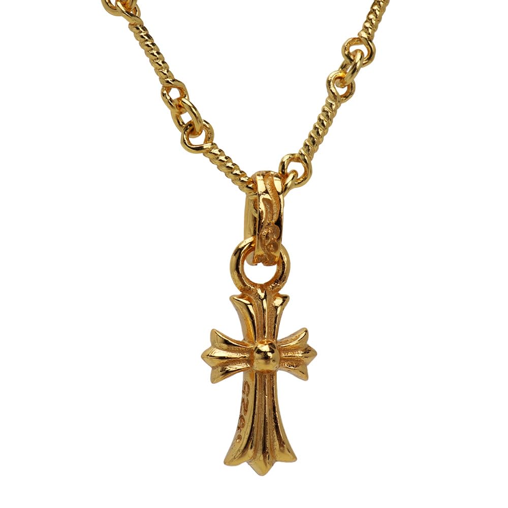 シルバー925 K18 クロス ネックレス ペンダント ICHIMATSU 市松 K18 5カラー クロス ペンダントトップ ＆ 925