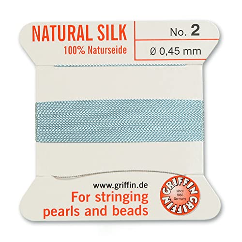 Griffin Silk Beading Cord Size 2 Light Blue Turquoise