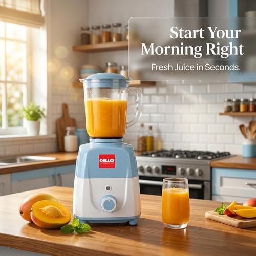 Image of CELLO Unitech 600W Mixer Grinder with Juicer Jar | 4 Jars | Copper Motor | 3 Speed Control | Stainless Steel Blades | Mixer, Grinder & Juicer for Juices