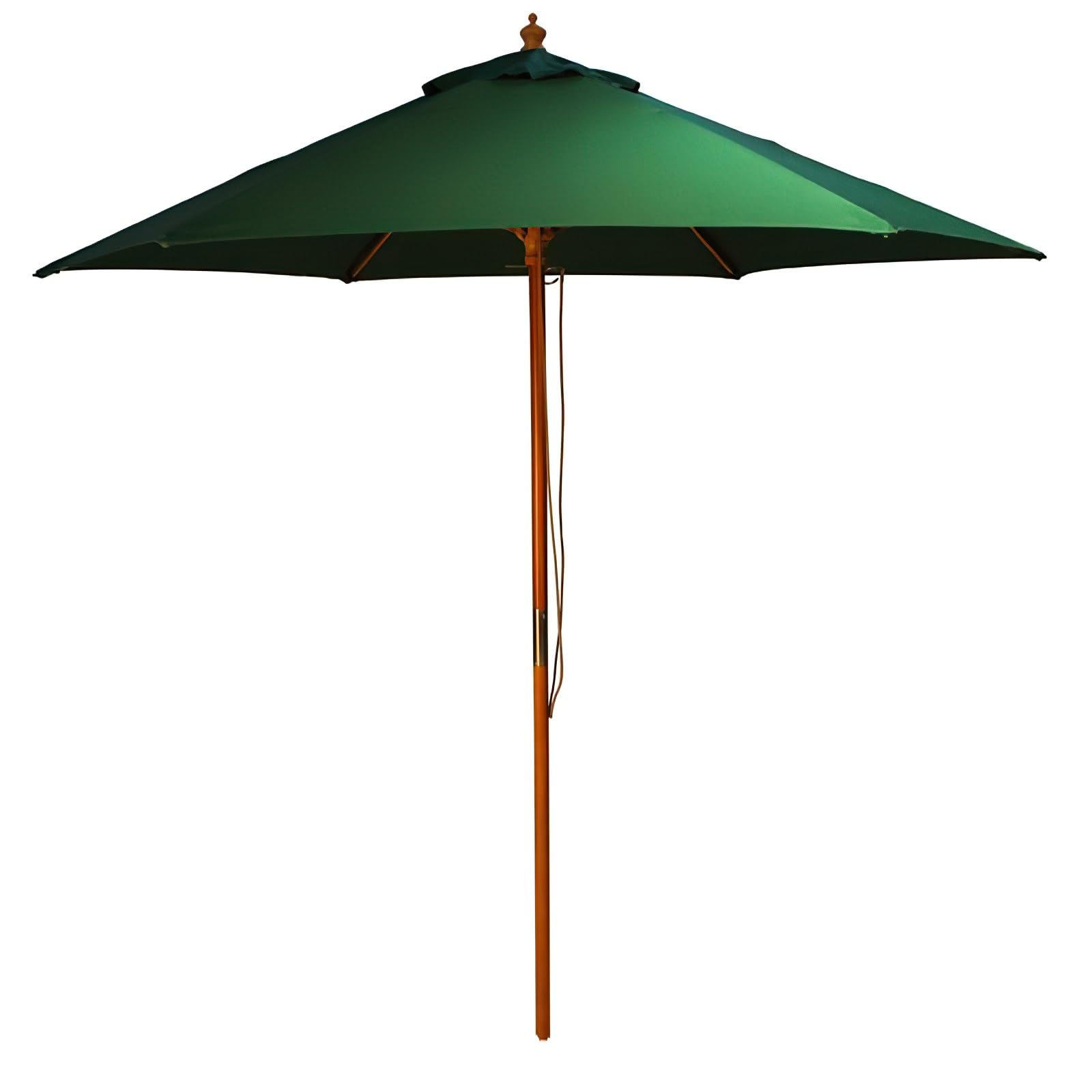Brackenstyle Green 3M Diameter Wooden Garden Parasol – Crank Operated Machine Washable Uv Blocking 300Cm Umbrella (Green)