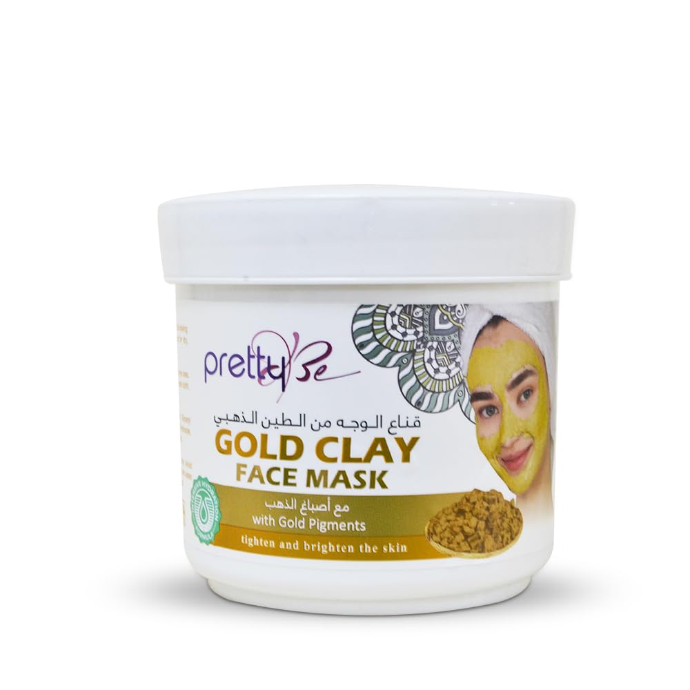 pretty Be Gold Clay Face Mask, With Gold Pigments, Tighten And Brighten The Skin - 600ml