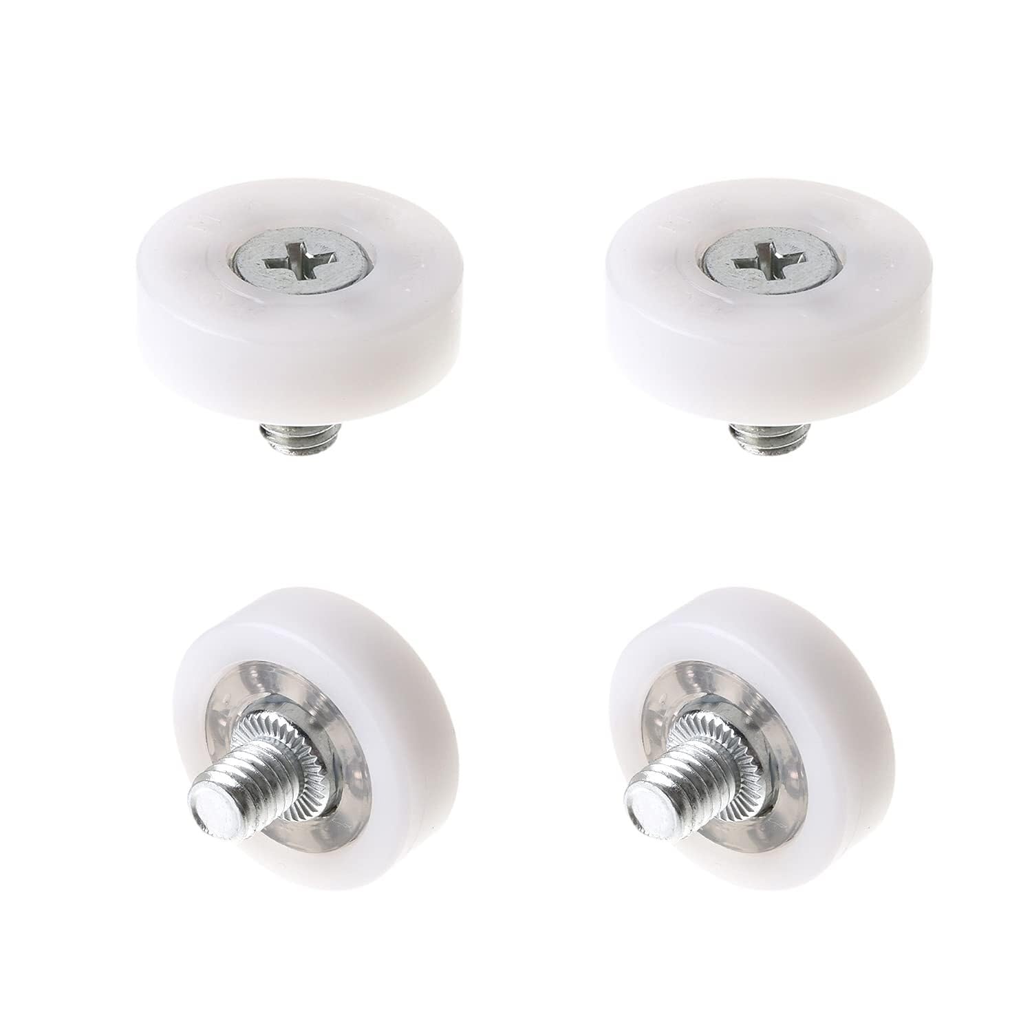 Bearing, Roller,Flat WRoller,Pulley, Wheel, Nylon Roll 4Pcs Idler Bearing Sliding Conveyor Threaded Rod M67 White Wear Resistance
