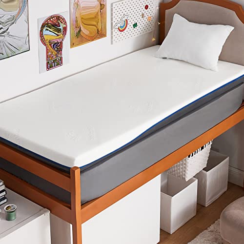 Bedsure 4 inch Memory Foam Mattress Topper Twin Extra Long S Curve