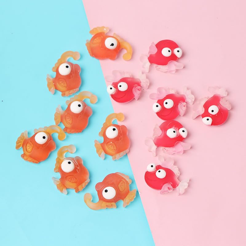 10 Pièces Résine Colorée Poisson Conque Hippocampe Méduse Océan Animaux Styles Flatback Scrapbook Artisanat Bricolage Arc Accessoire Décor Figurine