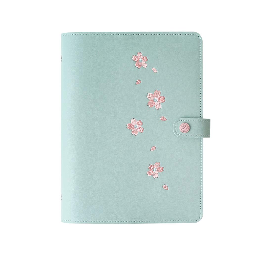 notatnik Dziennik B5 Przenośny Notebook Pokrywa Wiśni Kwiat Wzór Notatnik może zastąpić dziennik wewnętrzny Page Prosta miękka twarz najlepszy prezent (Color : Blue)