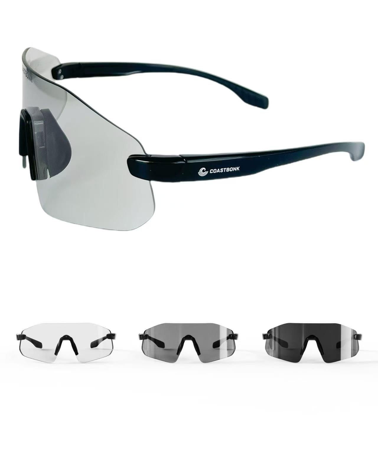 Gafas de sol deportivas polarizadas para hombres y mujeres, béisbol, ciclismo, críquet, golf, senderismo, correr, protección UV400 (negro)