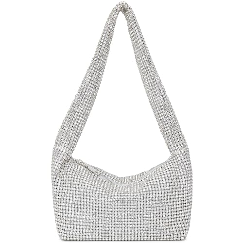 Image of BBTT.ful Rhinestone Evening Handbags Sparkling Crystal Purse Daily Casual Shoulder Bag