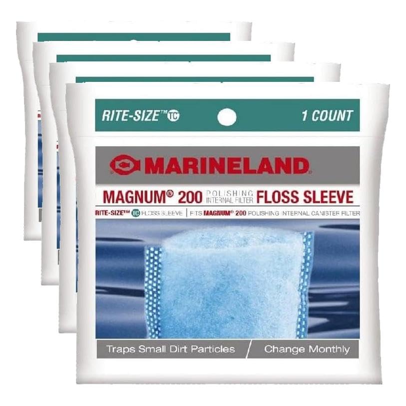 Image of Marineland Magnum 200 Polishing Internal Filter Floss Sleve, Traps Small Dirt Particles, 1 Ct. (Pack of 4)