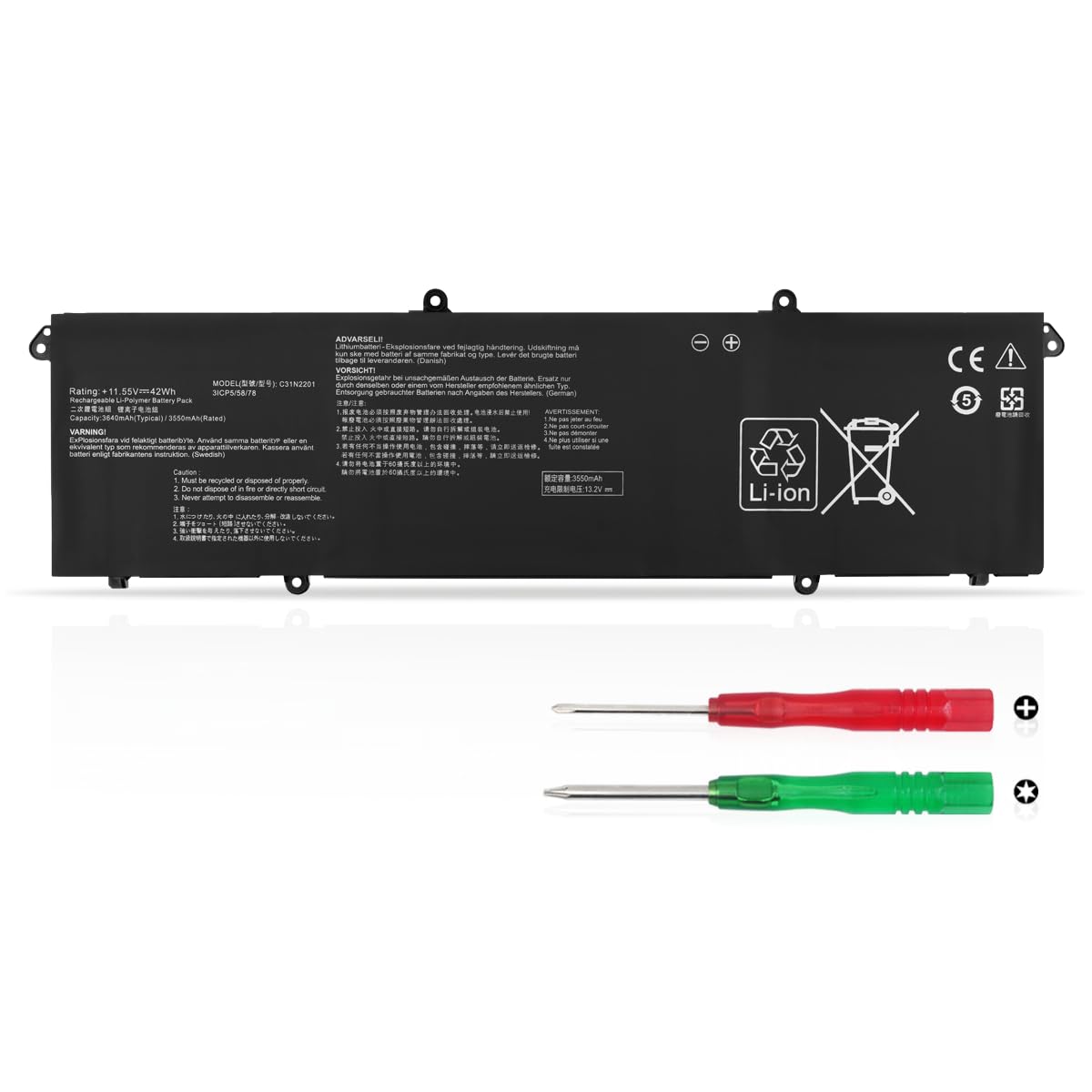 C31N2201 Batterie pour ASUS Vivobook X1504 F1504 X1504VA X1504ZA F1504ZA F1605PA F1605ZA S1605PA S1605VA X1605VA Vivobook Go 15 E1504FA E1504GA S1504FA S1504GA M1605YA X1605EA X1605ZA Série