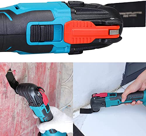 Akku-Multifunktionswerkzeug, Oszillierwerkzeuge Ersatz Für Makita 18V, Mit 22 Zubehör, Mit Zwei 3000mAh Akku, 4° Oszillationswinkel, 6-stufige Drehzahlregelung, 3°-Drehwinkel, leistungsstarker Motor – Bild 7