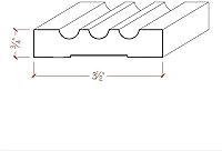 Vista 2 de EWCA46 Estriado 3-1/2" Ancho x 3/4" Carcasa Sin Terminar, Cereza, 42