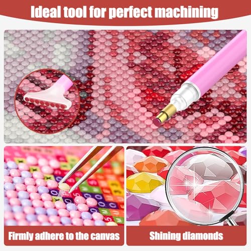 TOSTOG Diamond Painting Kits Christmas for Adults,Fireplace Full Drill Diamond Art Embroidery Pictures,5D DIY Diamond Art Kit for Home Wall Decor 30x30cm/12x12inch - Image 4