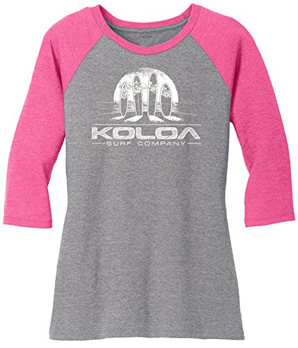 Image of Koloa Graphic Logo Ladies Raglan Baseball Shirts. in Sizes XS-4XL
