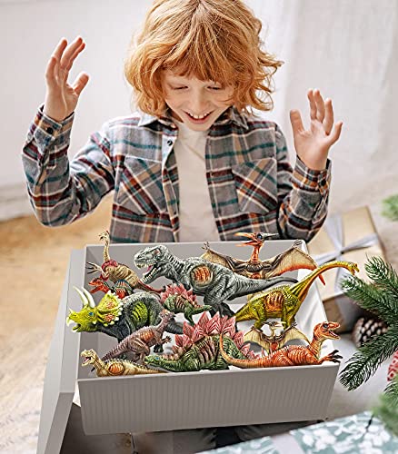 Geyiie Dinosaur Figures Toys，9" To2.3 Realistic Dinosaur Toys Set Pack Of 30 Animal Dinosaur Birthday Party Favors T-Rex, Triceratops, Velociraptor For Boys And Girls Dino Fans #TOP4
