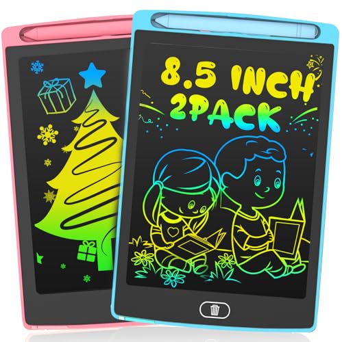 LEYAOYAO Tablette Dessin 8,5 Pouces, Lot 2 LCD Ardoise Magique, Gribouillages Colorés,Jouets...