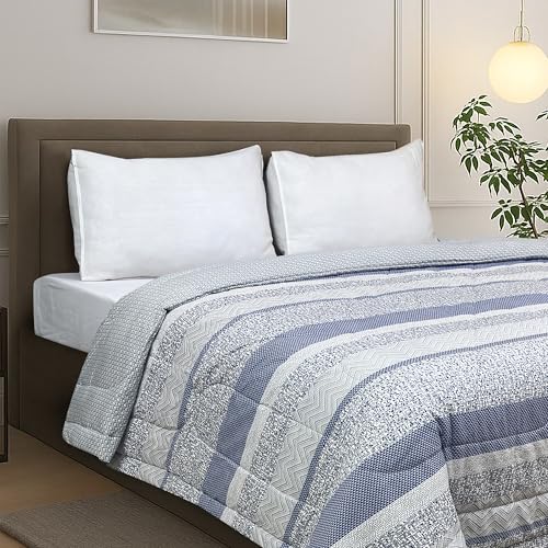 Image of Signature Reversible Super Soft Double Bed Comforter /Quilt Set 350GSM 88x90 inches, and Fitted Elastic Bed Sheet with Pillow Covers (Bluey Day, Comforter Only)