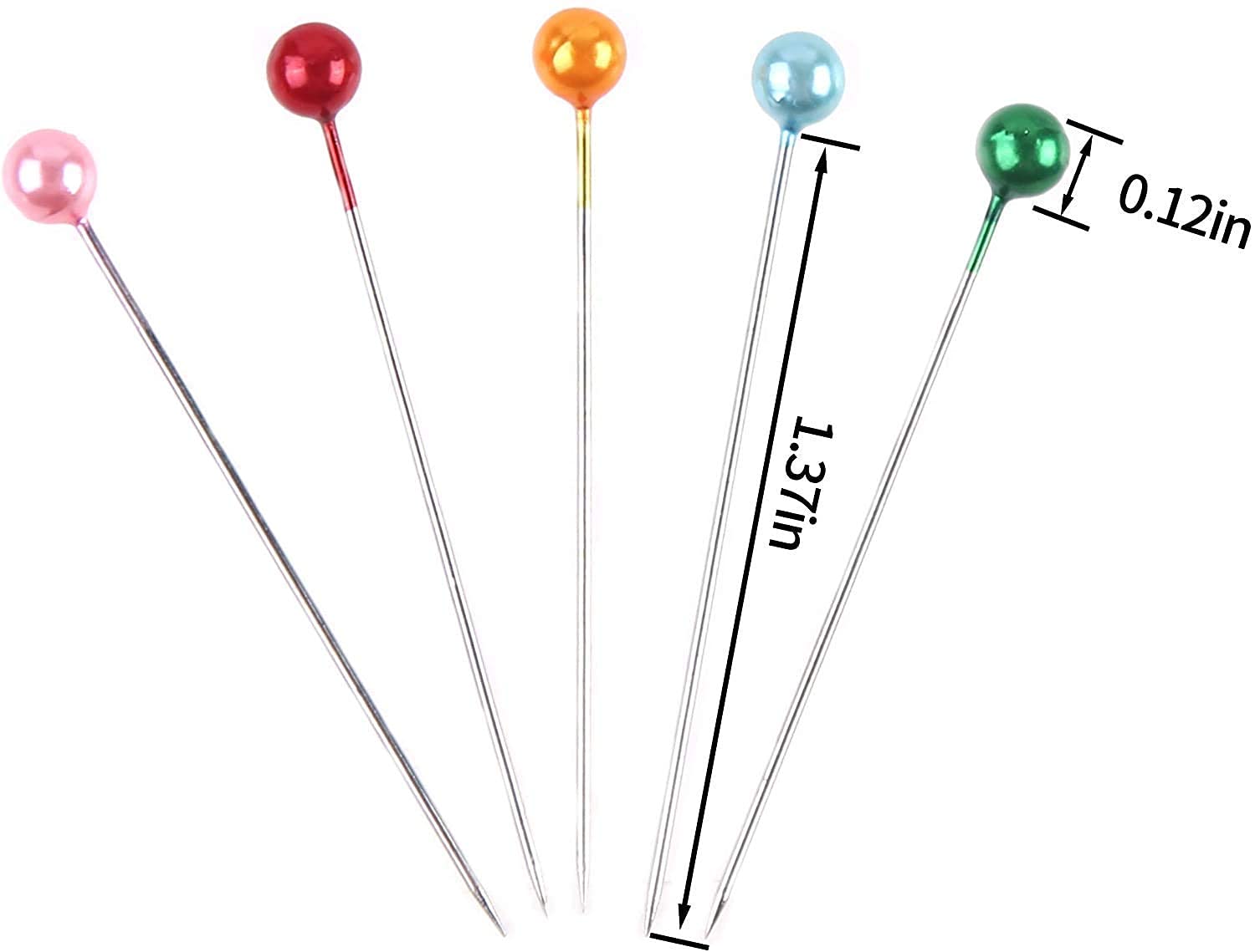 advancedestore Pearl Head Bell Pins for Sewing Tailoring, Fashion Designing, DIY, Dressmaking, Patchwork, Florist, Decorating, Art and Craft- (120pcs) 1