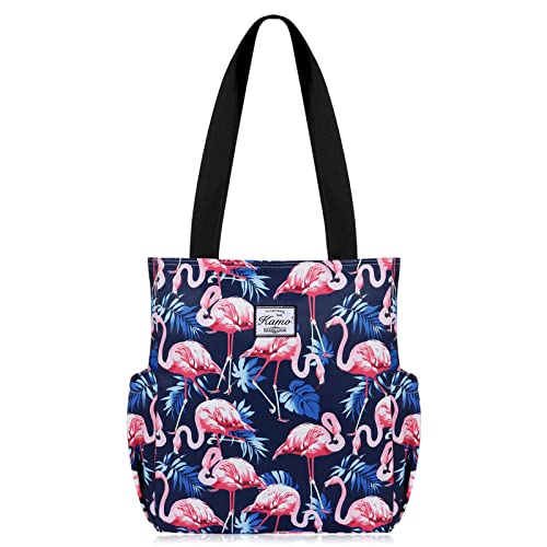 Image of KAMO Floral Tote Bag - Waterproof Lightweight Handbags Travel Shoulder Bag for Hiking Yoga Gym Swimming Travel Beach