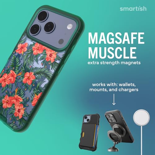 Image of Smartish iPhone 17 Pro MagSafe Clear Case - Gripmunk Magnetic Slim Case [Lightweight + Protective] Anti-Yellowing Thin Grip Clear Cover for Apple iPhone 17 Pro - Tropical